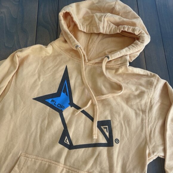 Flop Industries Oversized Yellow Fishing Sweatshirt - Size Small (G8) - Picture 2 of 10